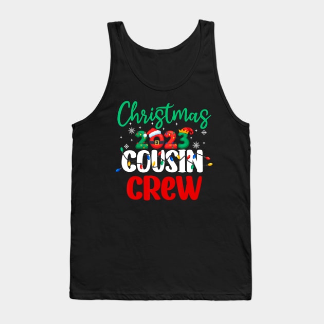 Christmas 2023 Cousin Crew Xmas Lights Funny Matching Pajama Tank Top by rivkazachariah